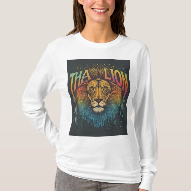 Camiseta majestuosa de retrato de león (Anverso)