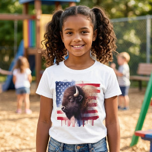 Camiseta Majestuosa obra de arte del bisonte americano y la