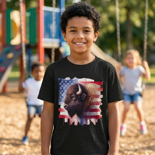 Camiseta Majestuosa obra de arte del bisonte americano y la