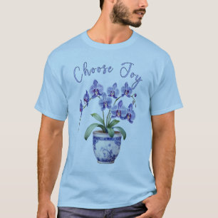 Camiseta Majestuosa orquídea púrpura con flores completas