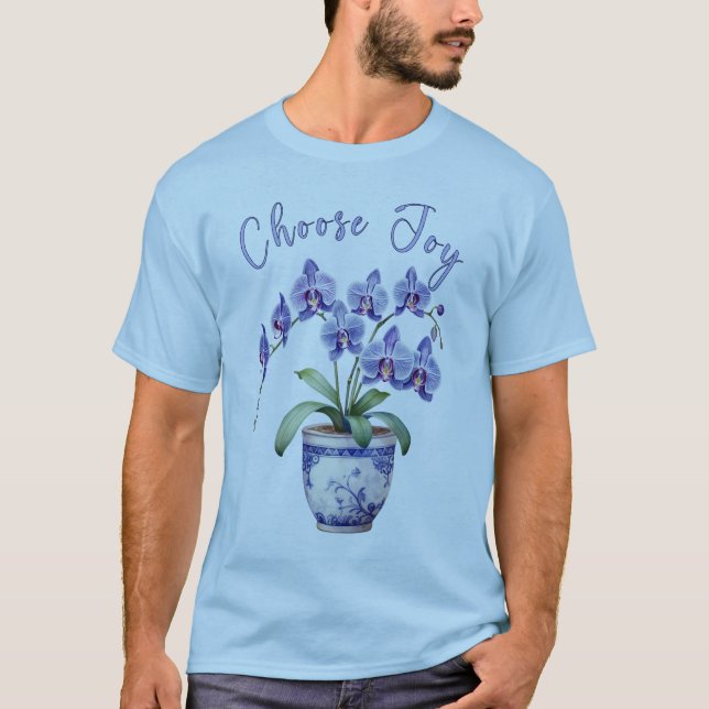 Camiseta Majestuosa orquídea púrpura con flores completas (Anverso)