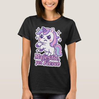 Camiseta Majestuosa pero Fierce Kawaii Unicorn