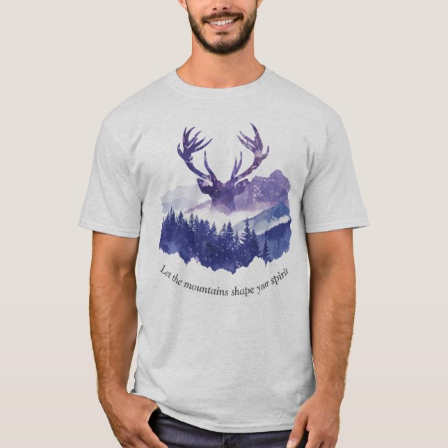 Camiseta Majestuosa Selva de Acuarela de Deer - Silhouette  (Anverso)
