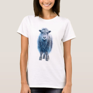 Camiseta Majestuosa Vaca Ternera Etérea Azul de las Tierras