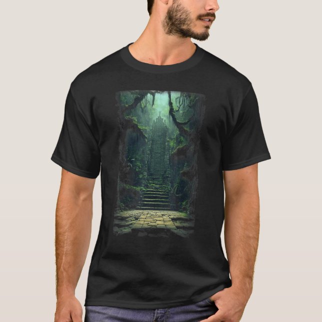 Camiseta Majestuoso Antiguo Templo De Fantasía Inca Profund (Anverso)