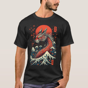 Camiseta Majestuoso arte Dragón japonés Tee espiritual