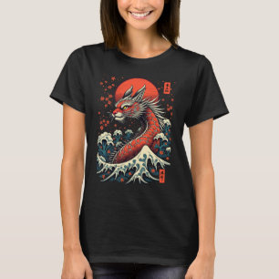 Camiseta Majestuoso arte Dragón japonés Tee espiritual