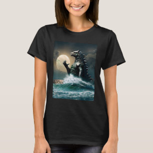 Camiseta Majestuoso arte ondulado El gran monstruo de Kanag