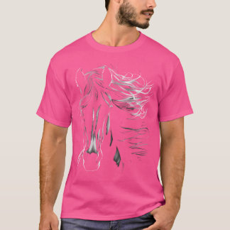 Camiseta Majestuoso Caballo Negro Con Mano Fluida