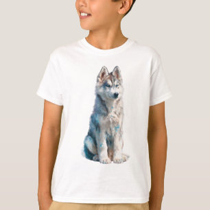Camiseta Majestuoso cachorro de husky siberiano de ojos azu