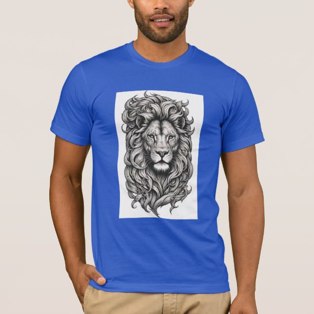 Camiseta Majestuoso diseño de tatuaje de amistad con leones (Anverso)