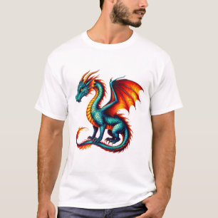 Camiseta Majestuoso Dragón Con Escamas Doradas