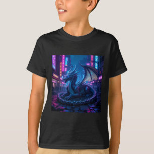 Camiseta Majestuoso Dragón Cyberpunk En Neon City Sti