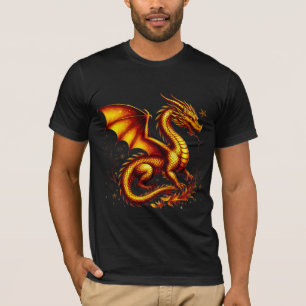 Camiseta Majestuoso dragón dorado con escamas doradas