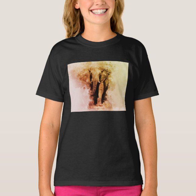 Camiseta Majestuoso Elefante Africano Masculino (Anverso)