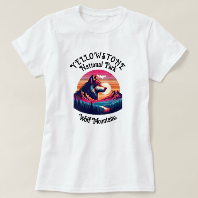 Camiseta Majestuoso Emblema del Parque Nacional Yellowstone (Diseño del anverso)