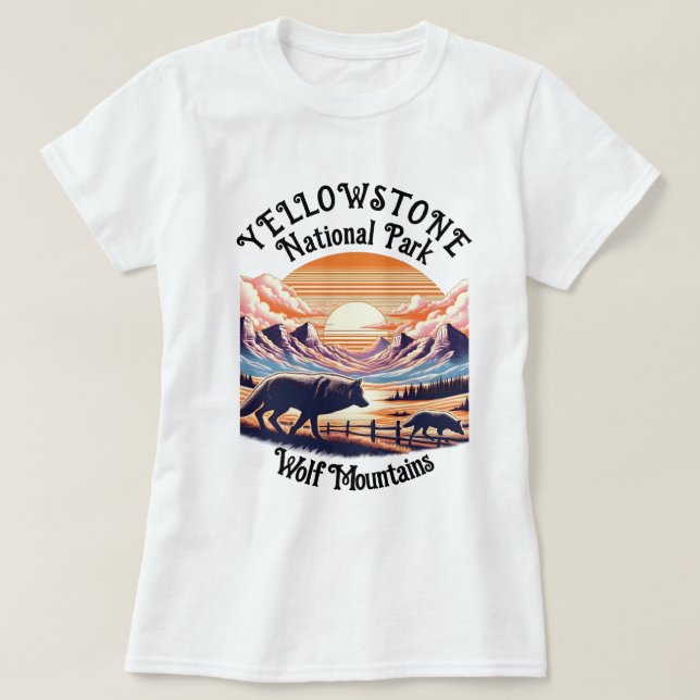 Camiseta Majestuoso Emblema del Parque Nacional Yellowstone (Diseño del anverso)