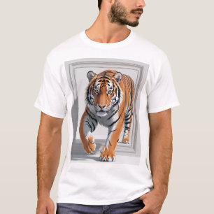 Camiseta Majestuoso Ilustracion de tigres 3D Hiper realis