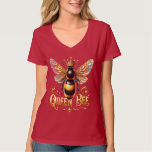 Camiseta Majestuoso Ilustracion Queen Bee con corona