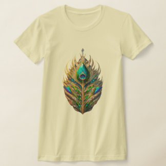 Camiseta Majestuoso juego delgado de las mujeres con plumas