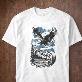 Camiseta Majestuoso Lago de Montaña Águila Naturaleza Vida