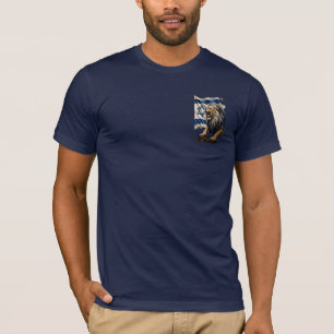 Camiseta Majestuoso León de Judá con bandera israelí