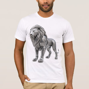 Camiseta Majestuoso León de Plata Celta con Intrincado Nudo