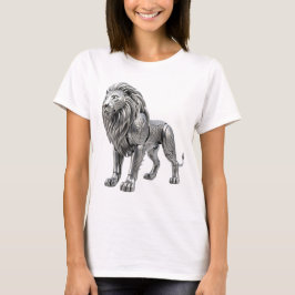 Camiseta Majestuoso León de Plata Celta con Intrincado Nudo