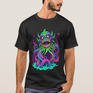 Camiseta Majestuoso monstruo del mar en olas turquesas