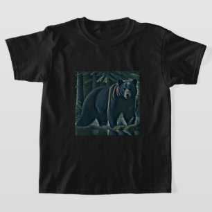 Camiseta Majestuoso Oso Negro Del Bosque Del Norte
