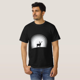 Camiseta Majestuoso Perfil de Ciervo Bajo la Luz Lunar