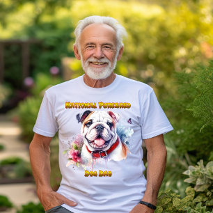 Camiseta Majestuoso Perro Bulldog Con Collar Rojo