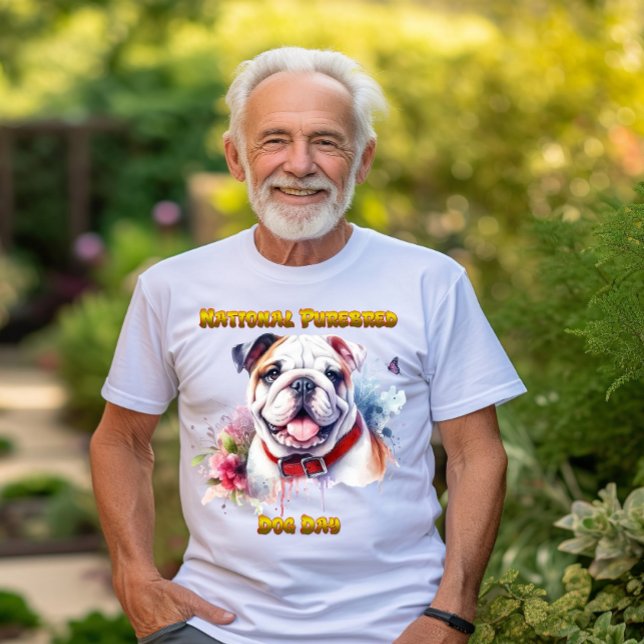 Camiseta Majestuoso Perro Bulldog Con Collar Rojo (Subido por el creador)