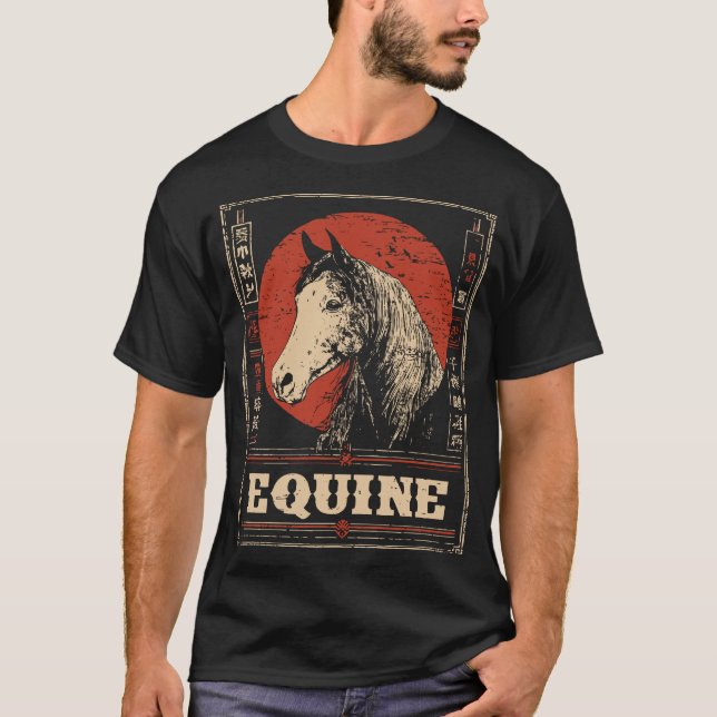 Camiseta Majestuoso retrato de caballo diseño ecuestre (Anverso)