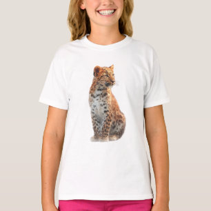 Camiseta Majestuoso Retrato de Cachorro de Leopardo Manchad