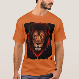 Camiseta Majestuoso retrato de león ardiente con ojos brill