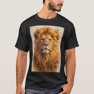 Camiseta Majestuoso Retrato de León – Poder Dorado