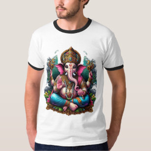 Camiseta "Majestuoso Señor Ganesha en Divina Aura"
