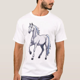 Camiseta Majestuoso Stallion blanco - Un símbolo de la libe
