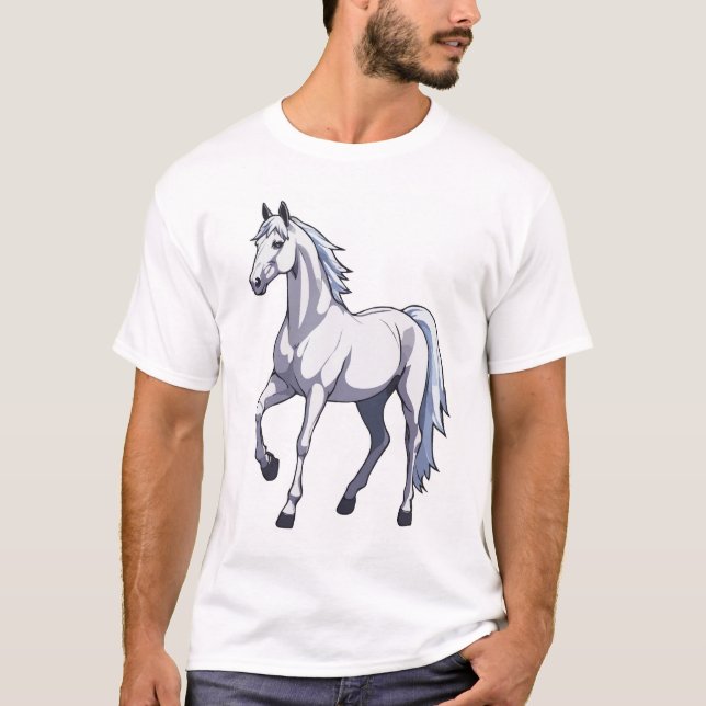 Camiseta Majestuoso Stallion blanco - Un símbolo de la libe (Anverso)