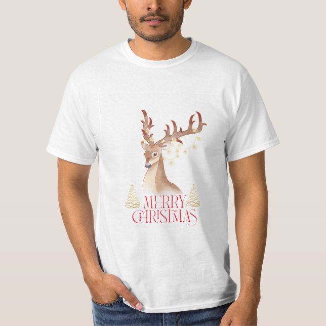 Camiseta Majestuoso Tee de la Naturaleza del Deer Blanco (Anverso)