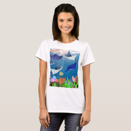 Camiseta Majestuosos Mantas Y Corales Arrecifes Oceánicos M