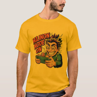 Camiseta MAJNON MODE ON – Funny Gamer with 8‑Ball T
