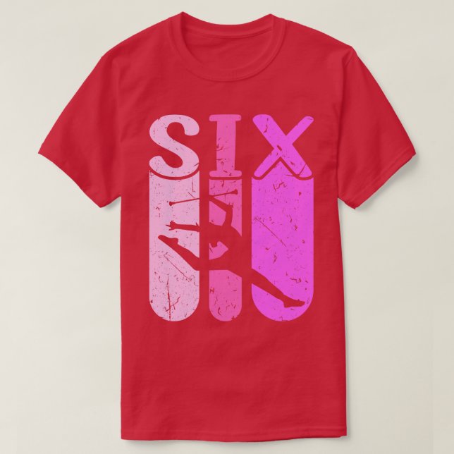 Camiseta Majorette Chica 6º cumpleaños Baton Twirling (Diseño del anverso)