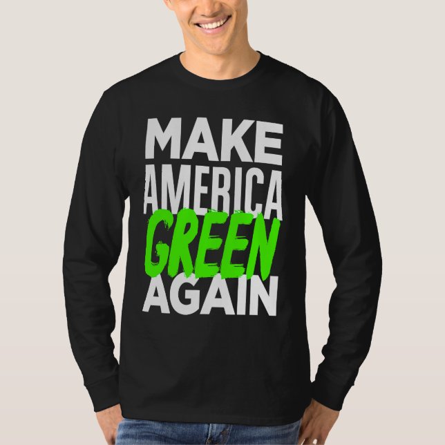 Camiseta Make America Green Again  Bernie Sanders New Deal  (Anverso)