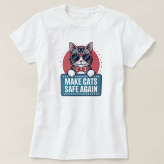 Camiseta Make Cats Safe Again Funny Patriotic Cat Sunglasse