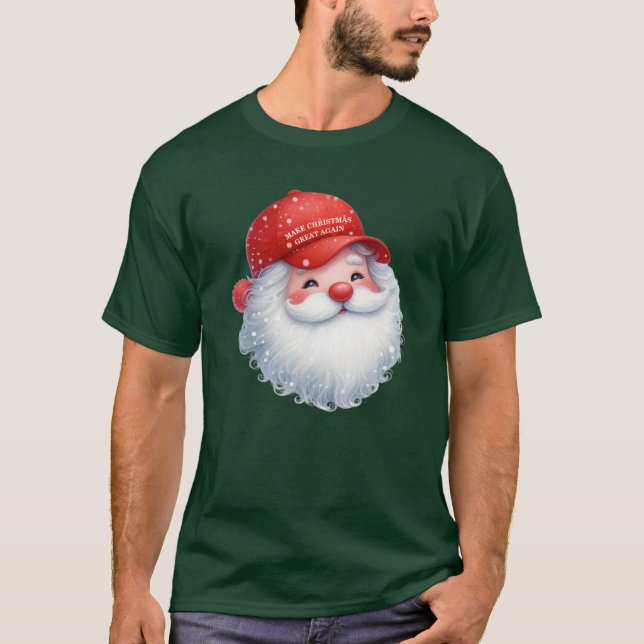 Camiseta Make Christmas Great Again Maga GOP Santa (Anverso)