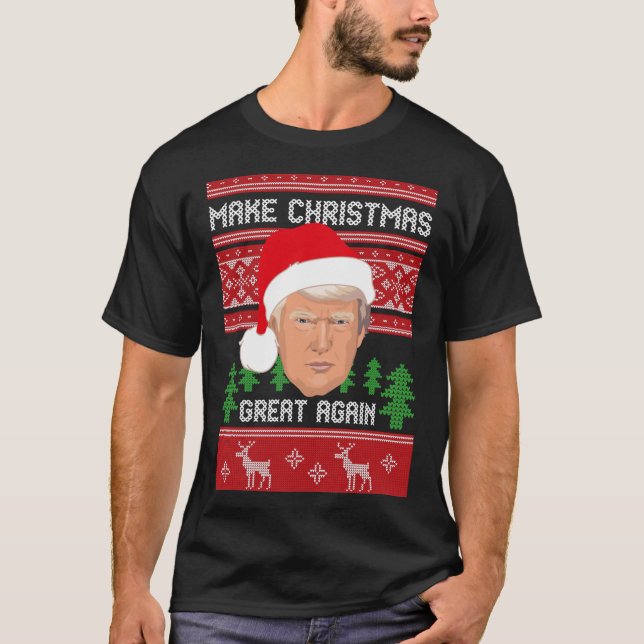 Camiseta Make Christmas Great Again, Trump, Pro Trump, Xmas (Anverso)