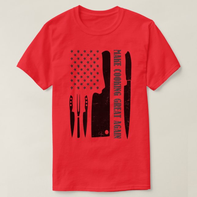 Camiseta Make Cooking Great Again Design Chef Knife  (Diseño del anverso)
