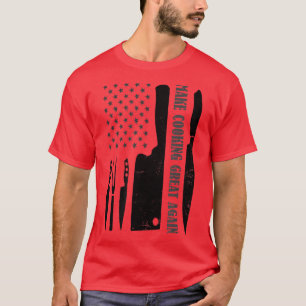 Camiseta Make Cooking Great Again Design Chef Knife 